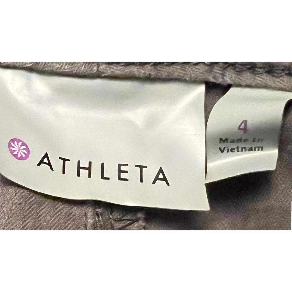 Athleta Cargo Pants Khaki Womens Size 4 Cropped Zip Pockets Casual Outdoor - Picture 6 of 10